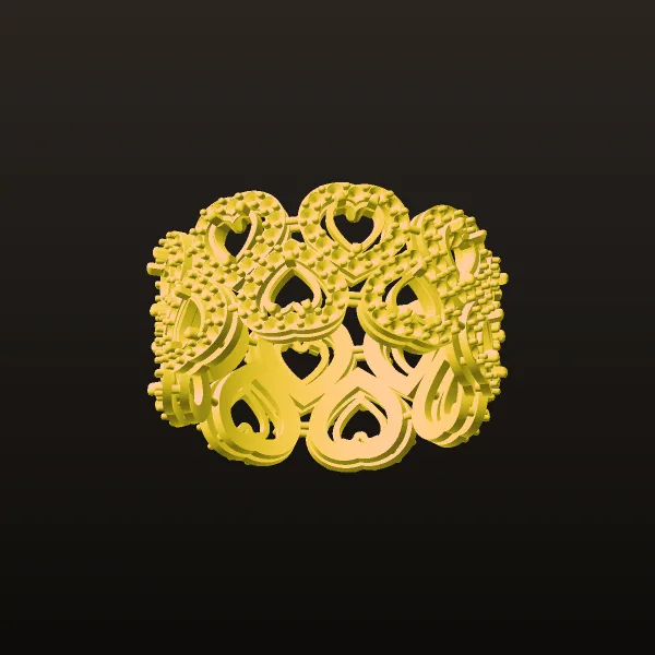 Heart Ring Code 04 3D Model
