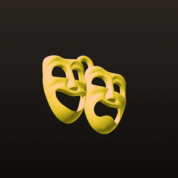Pendant Happy and Sad Face 3D Model