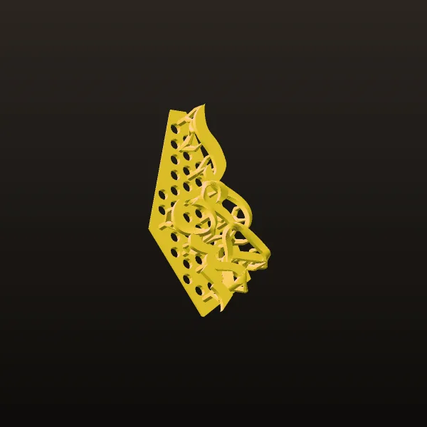 Gold Name Hamideh Medallion 3D