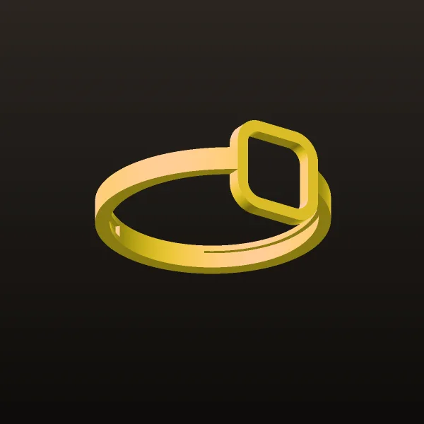 Minimal Square Ring 3D Model