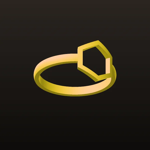 Minimal Hexagon Ring 3D Model