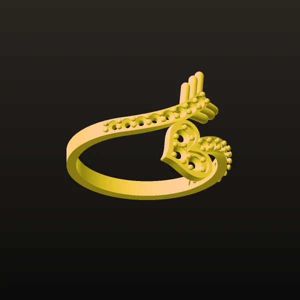 Heart Ring R-1001 3D Model