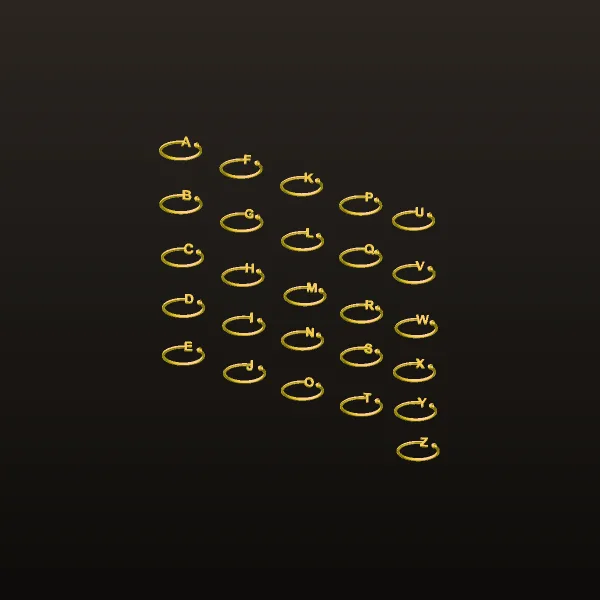 Letters English Ring Code 02 3D Model