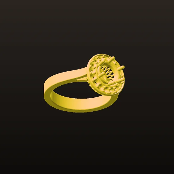 Payeh Haleh Ai Ring Jewelry 3D Model