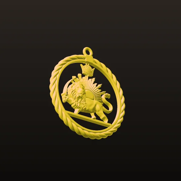 Lion Sun Shayma Medallion 05 3D Model
