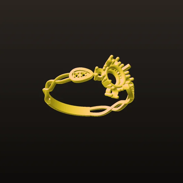 Minimal Dar Ring Gemstone 3D Model