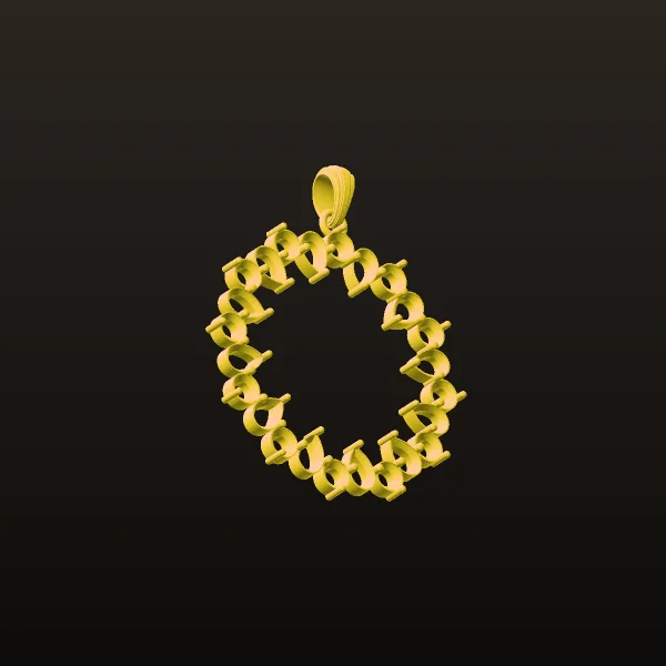 Minimal Khor Pendant Gemstone 3D Model