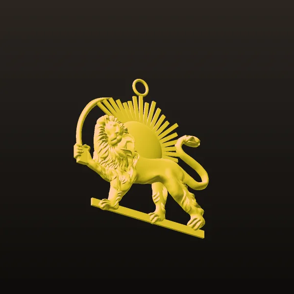 Lion Sun Pendant 3D Model