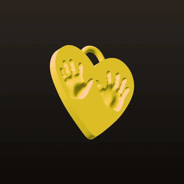 Heart Hand Jai Pendant 3D Model
