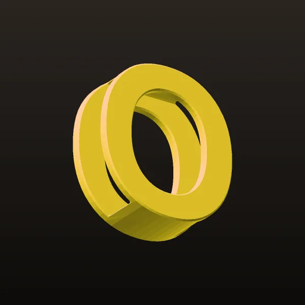 Gold Letters English Ta Pendant K O 3D Model