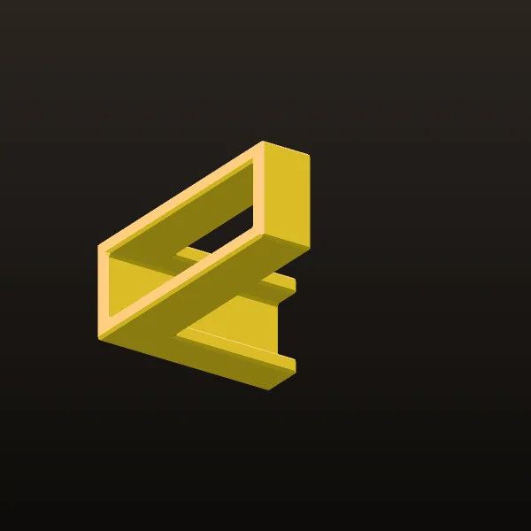 Gold Letters English Ta Pendant K O 3D Model