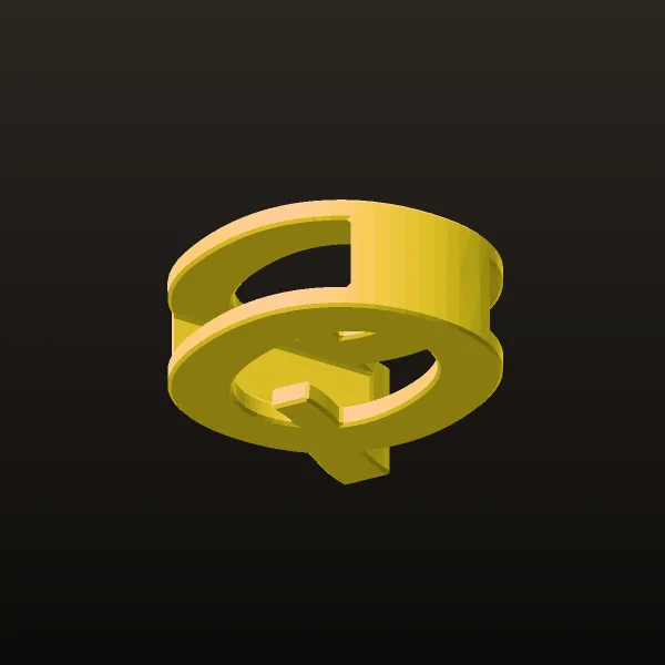 Gold Letters English Ta Pendant P T 3D Model
