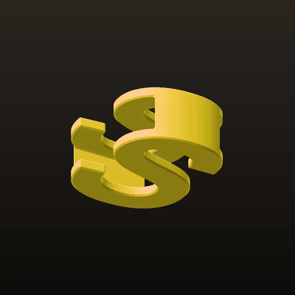 Gold Letters English Ta Pendant P T 3D Model