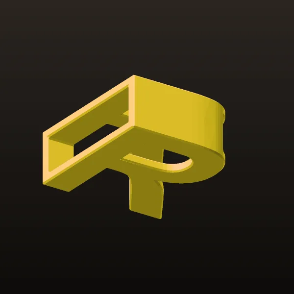 Gold Letters English Ta Pendant P T 3D Model
