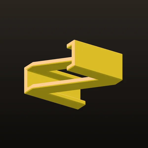 Gold Letters English Ta Pendant W Z 3D Model