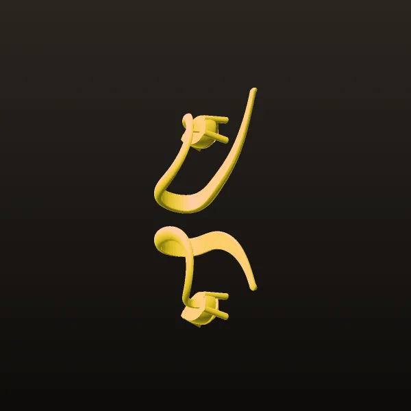 Twist Mikhi Earrings 3D Model