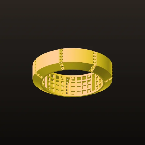 Khor Wedding Band Gemstone 3D Model