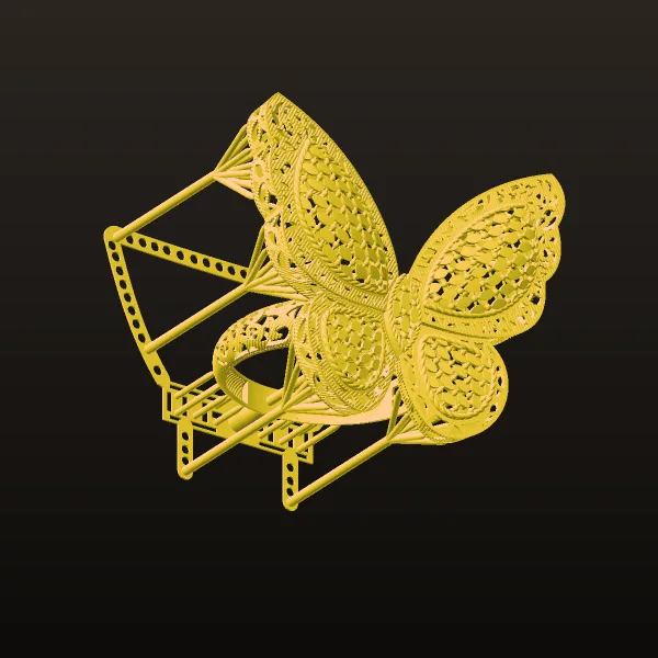 Butterfly Ghalm Khor Ring 3D Model