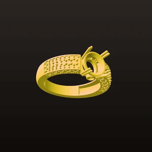 Ring Solitaire Ring Code 4 3D Model
