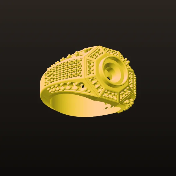 Men's Stone Khor Ring 3D Model