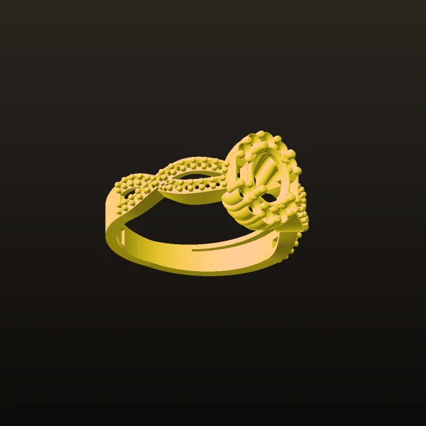 Emerald Shakofeh Ring Jewelry 3D Model