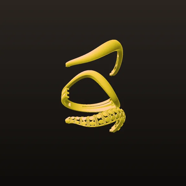 Cut Chand Takeh Khor Ring Code 26 3D Model
