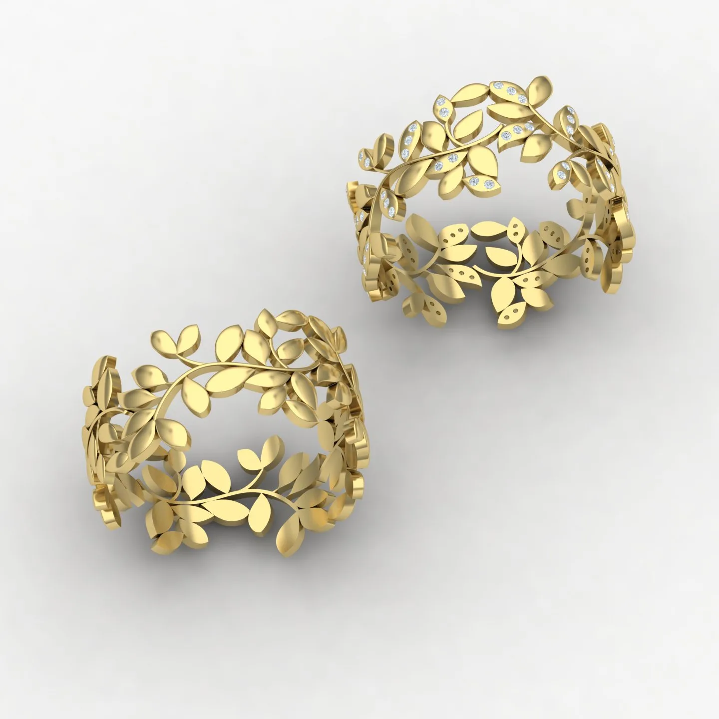 Leaf Women's Ring Code 01 02 3D Model — image 4