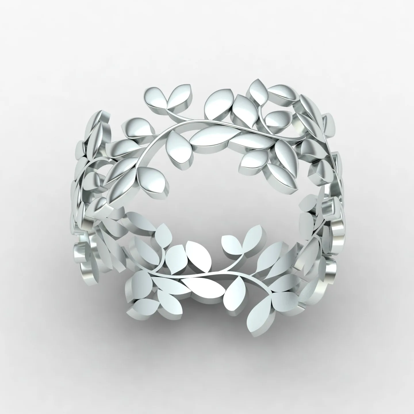 Leaf Women's Ring Code 01 02 3D Model — image 11