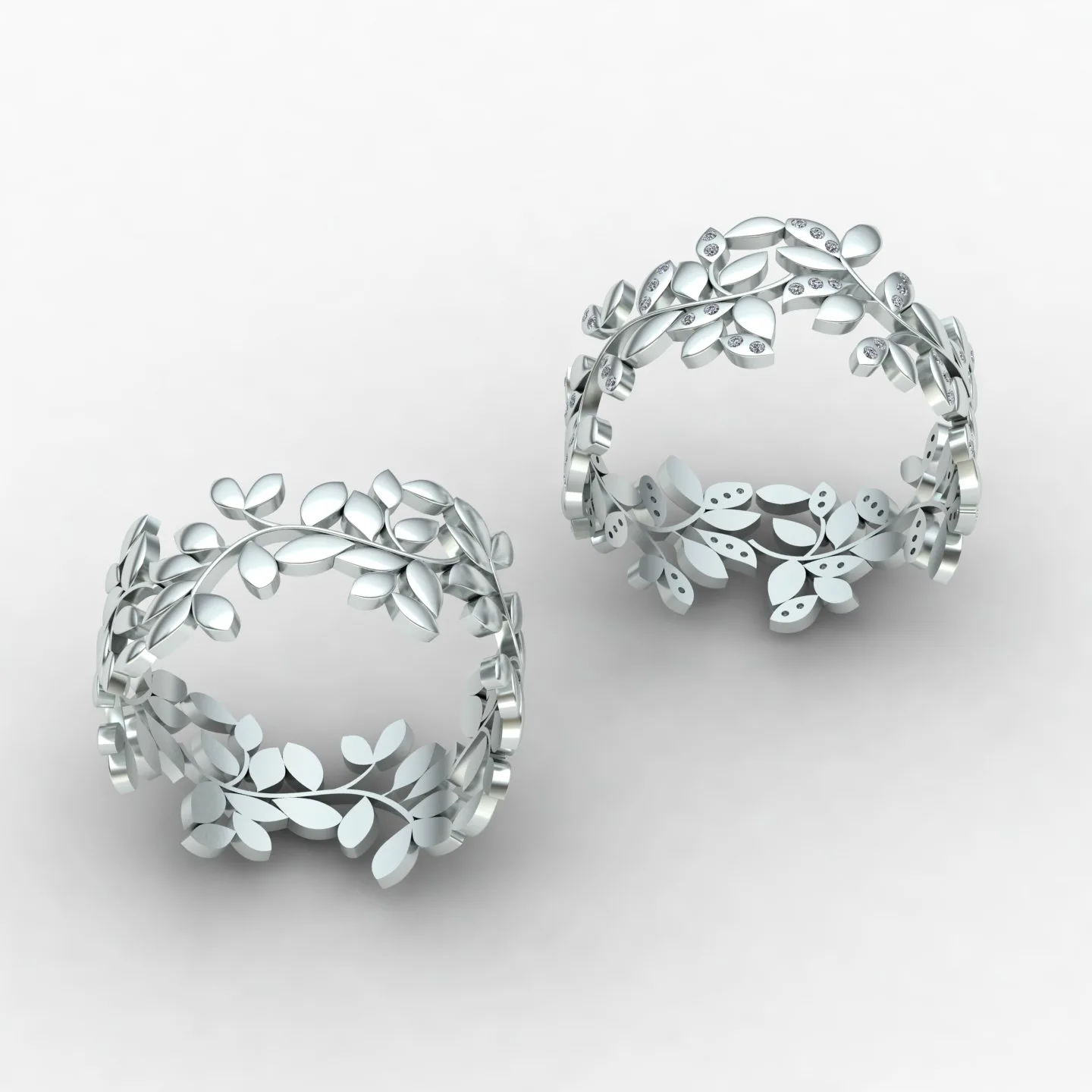 Leaf Women's Ring Code 01 02 3D Model — image 2