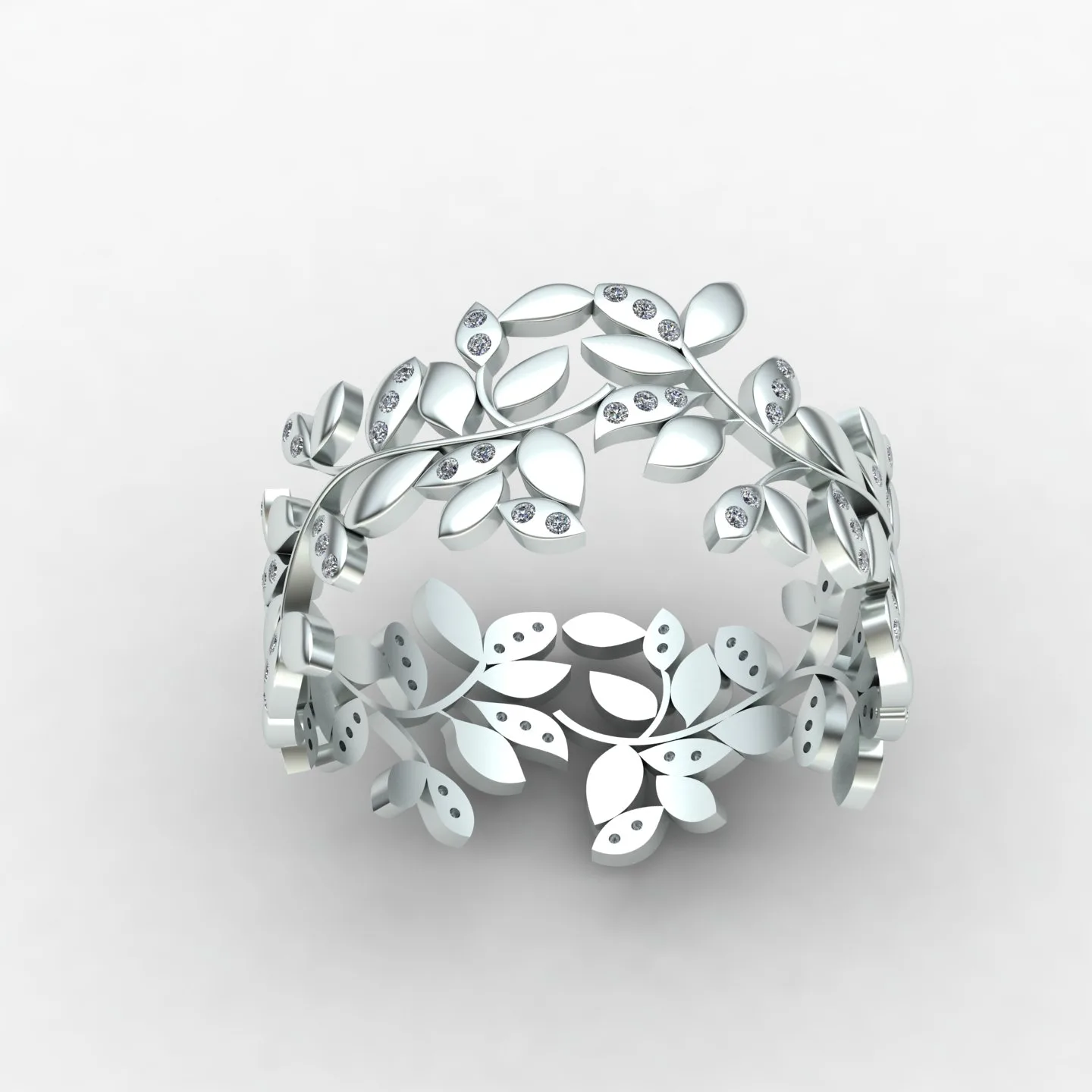 Leaf Women's Ring Code 01 02 3D Model — image 8