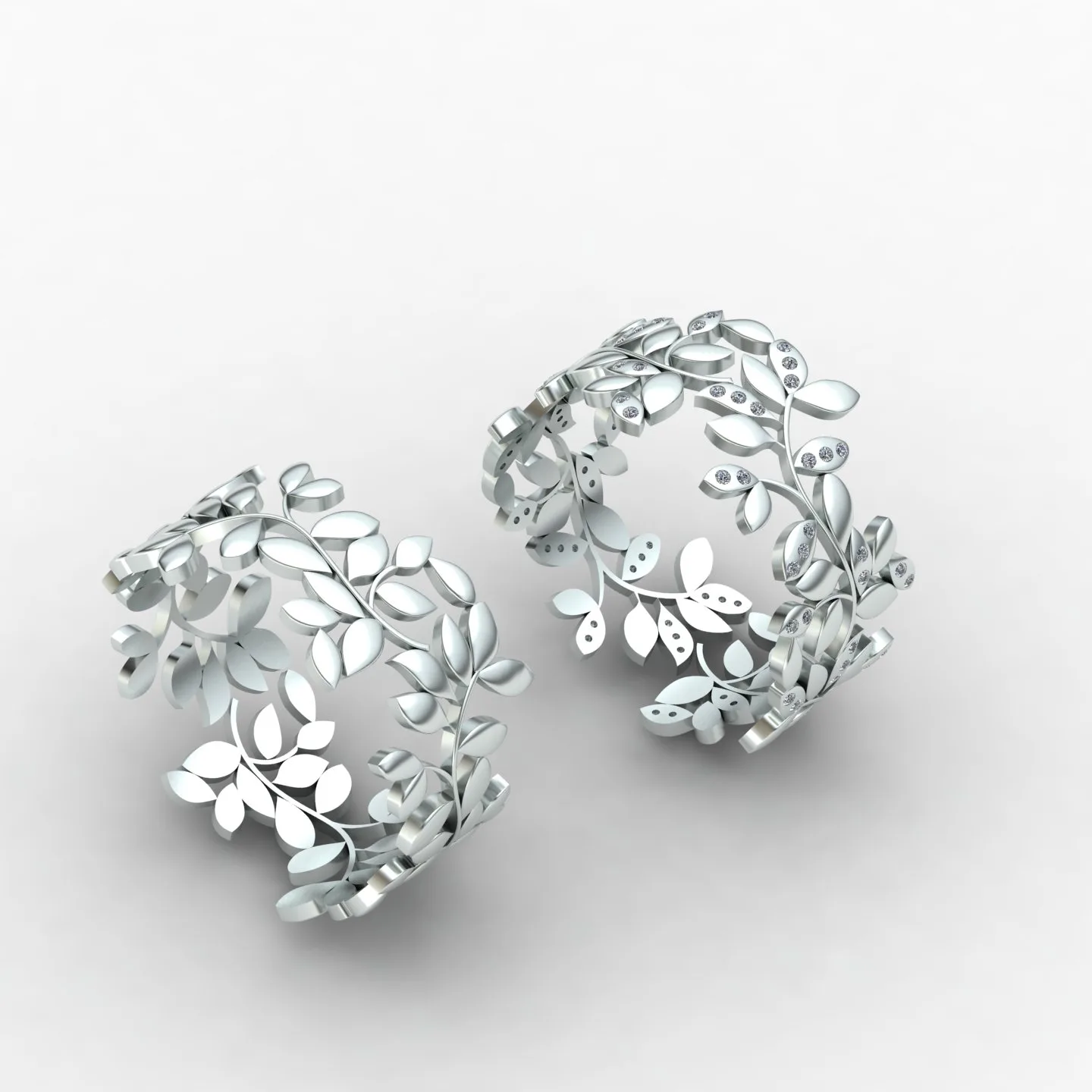 Leaf Women's Ring Code 01 02 3D Model — image 3