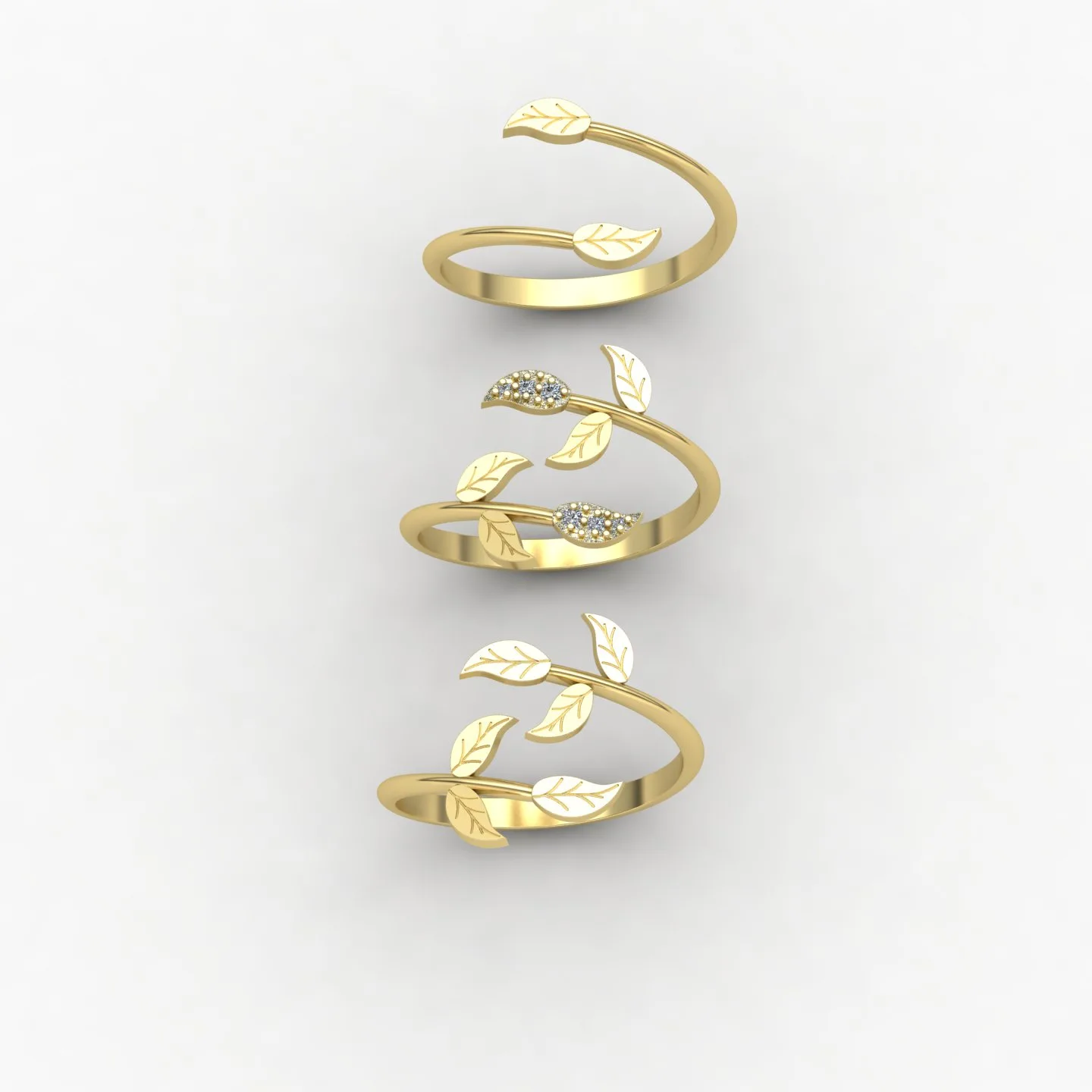 Leaf Ring Code 03 04 05 3D Model — image 3