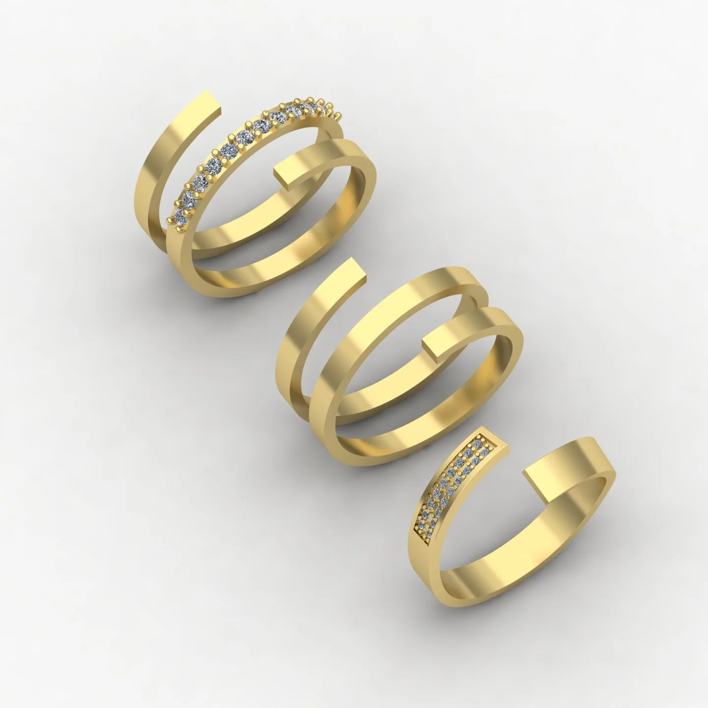 Twist Khordeh Ring Code 01 3D Model