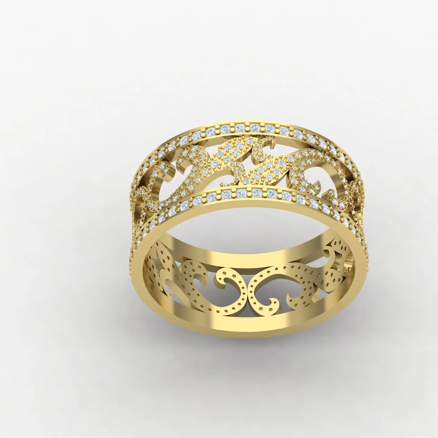 Women's Men's Wedding Band Set Code 01 3D Model — image 4