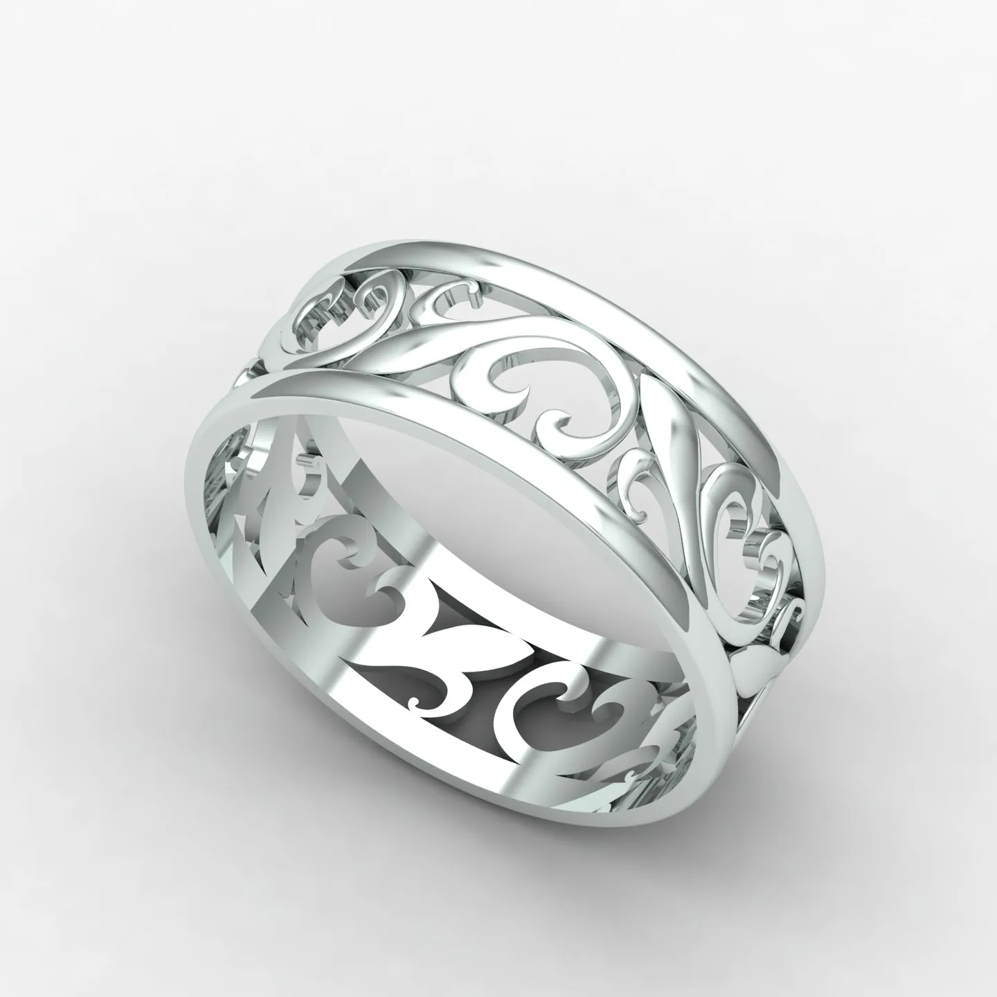 Women's Men's Wedding Band Set Code 01 3D Model — image 11