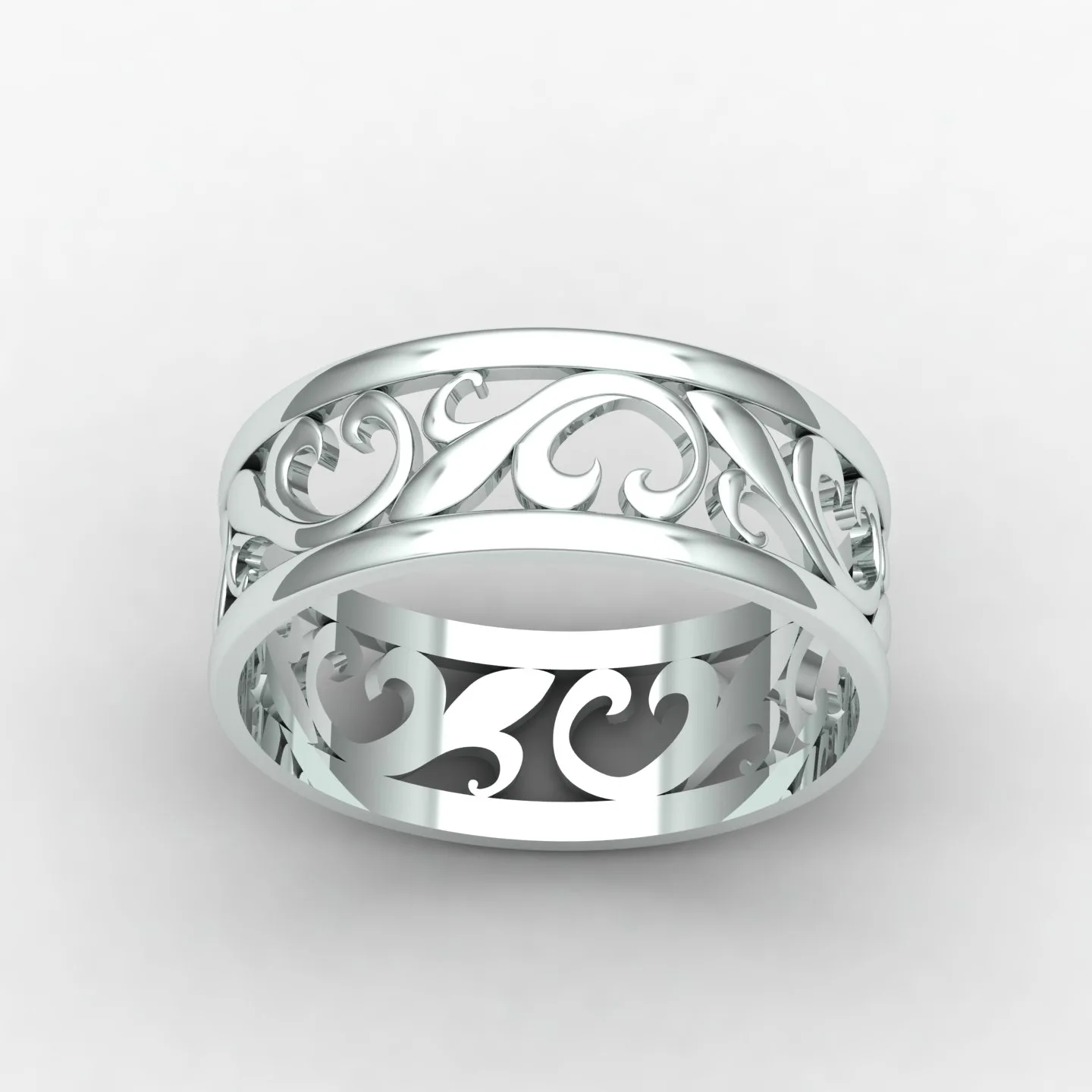 Women's Men's Wedding Band Set Code 01 3D Model — image 10