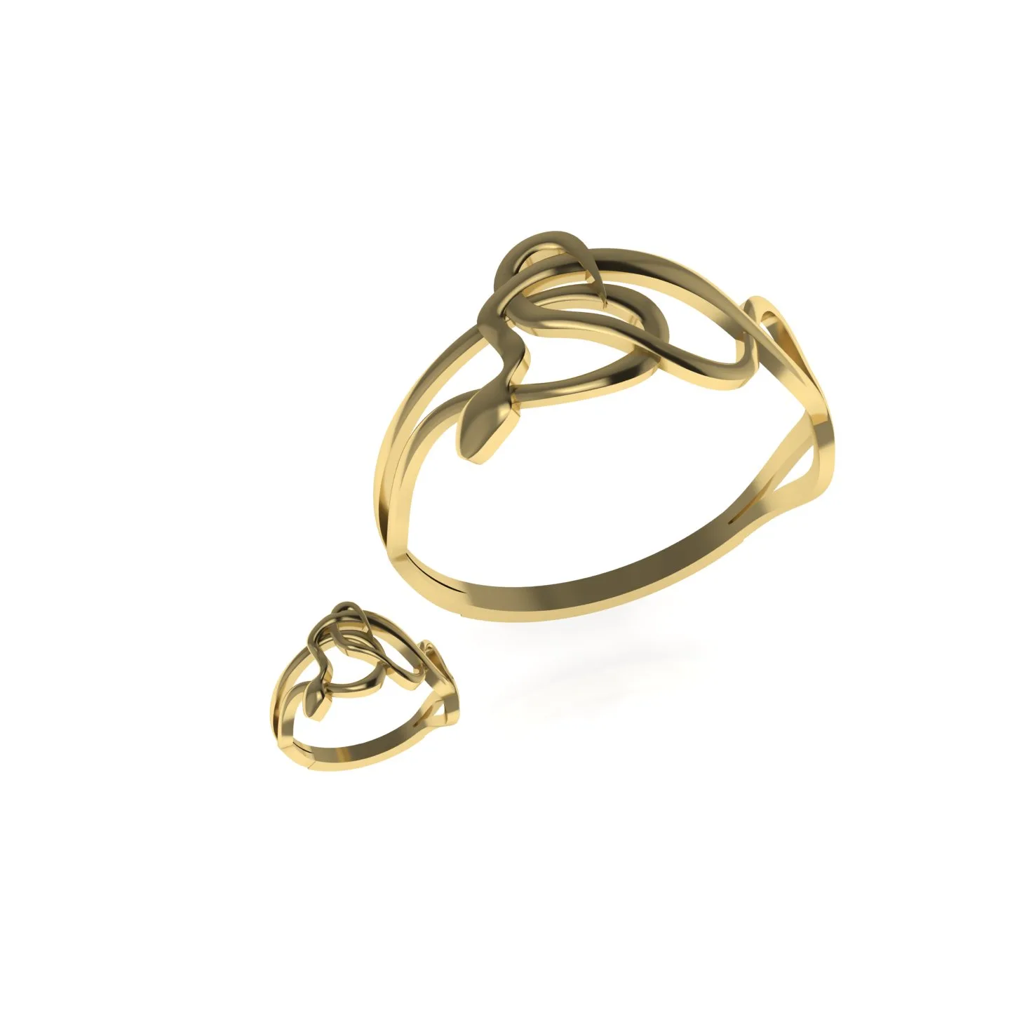 Snake Bangl Set Ring 3D Model — image 2