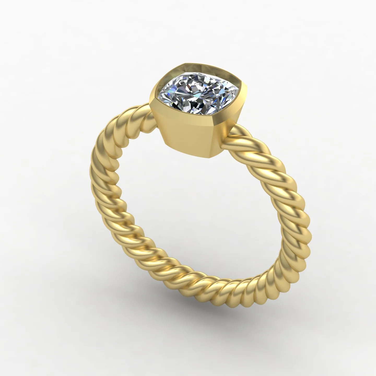 Women's Ring Solitaire Ring Code 04 3D Model — image 7