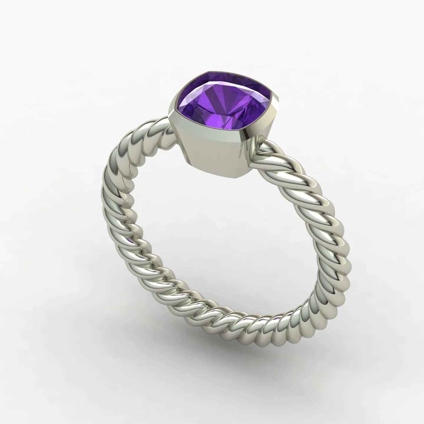 Women's Ring Solitaire Ring Code 04 3D Model — image 3