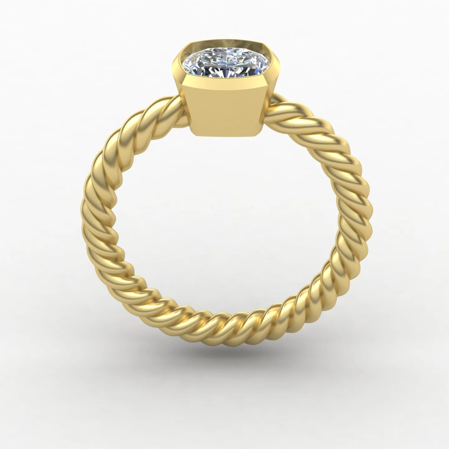 Women's Ring Solitaire Ring Code 04 3D Model — image 4