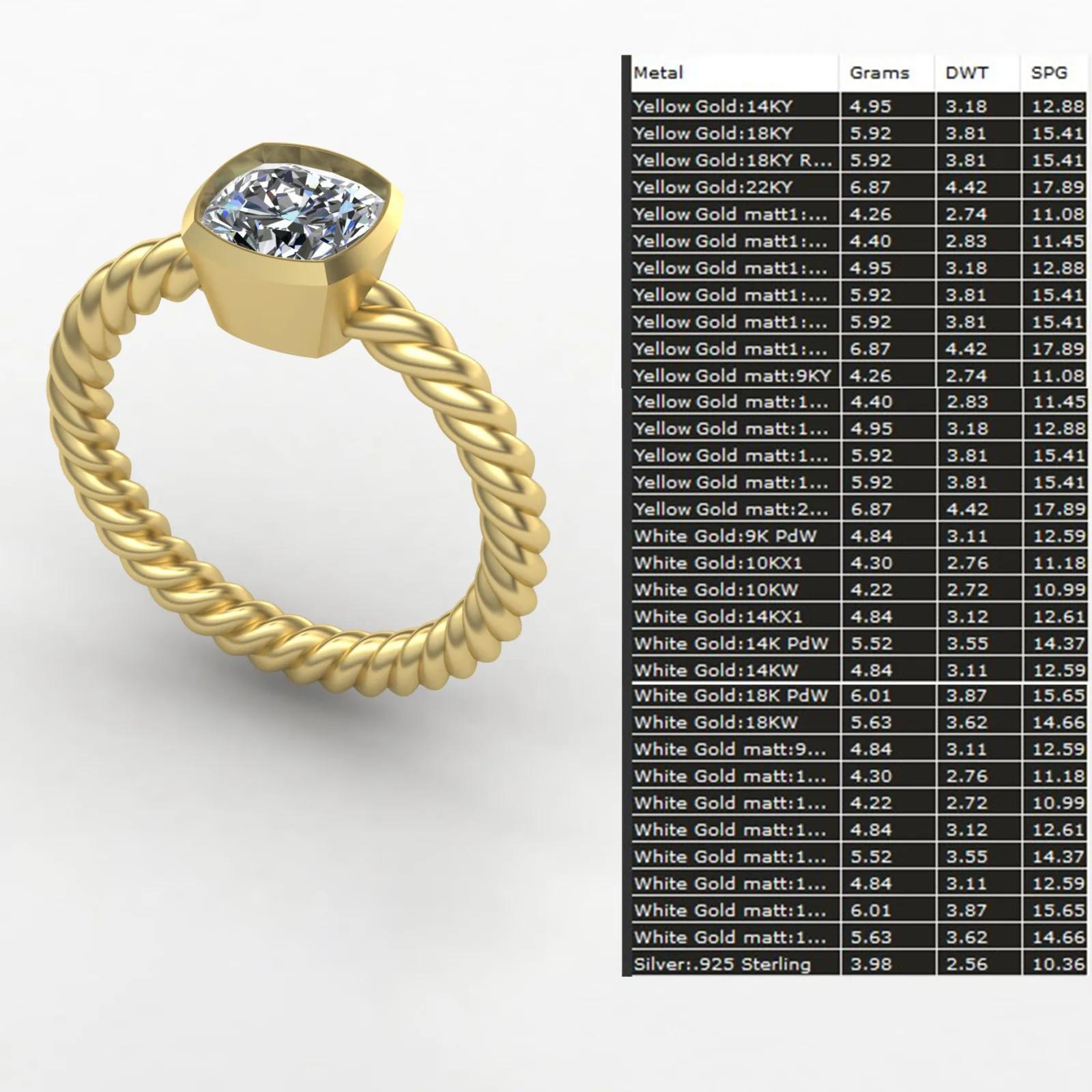 Women's Ring Solitaire Ring Code 04 3D Model — image 10