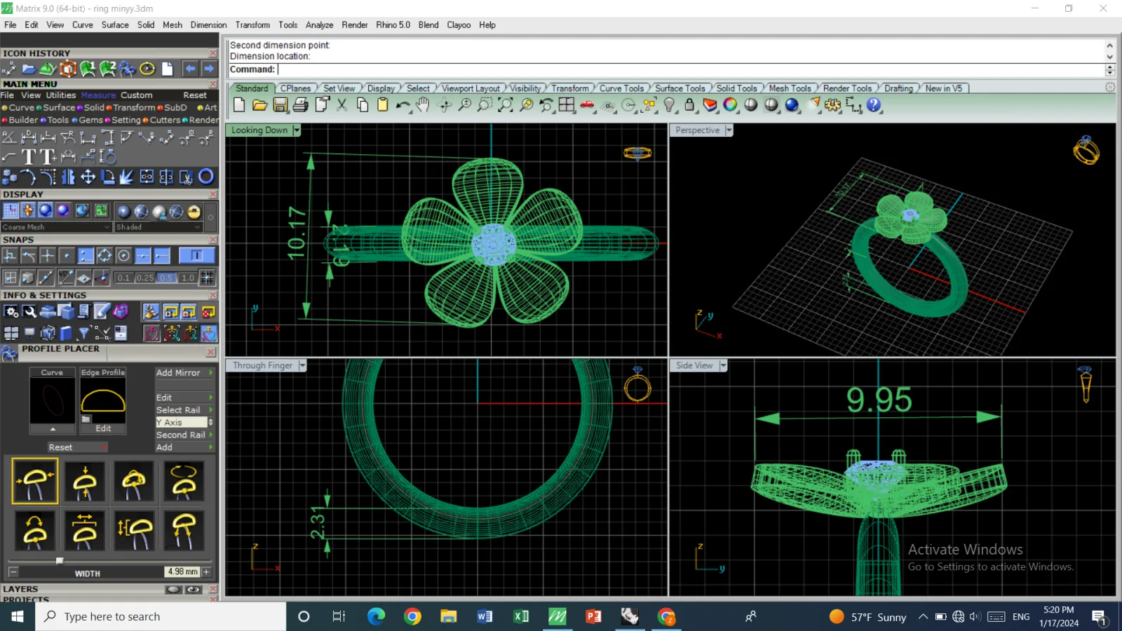 Flower Mini Ring 3D Model — image 2