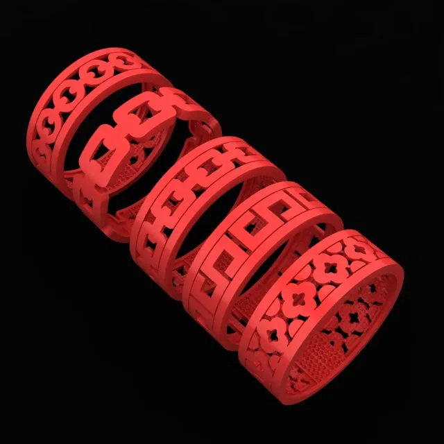 Cartier Wedding Band Set 3D Model