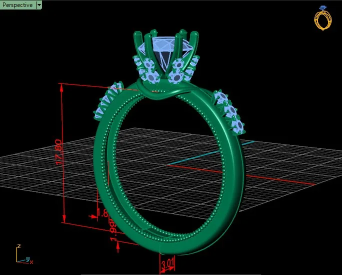 Ring Solitaire Ring Code 04 3D Model — image 7