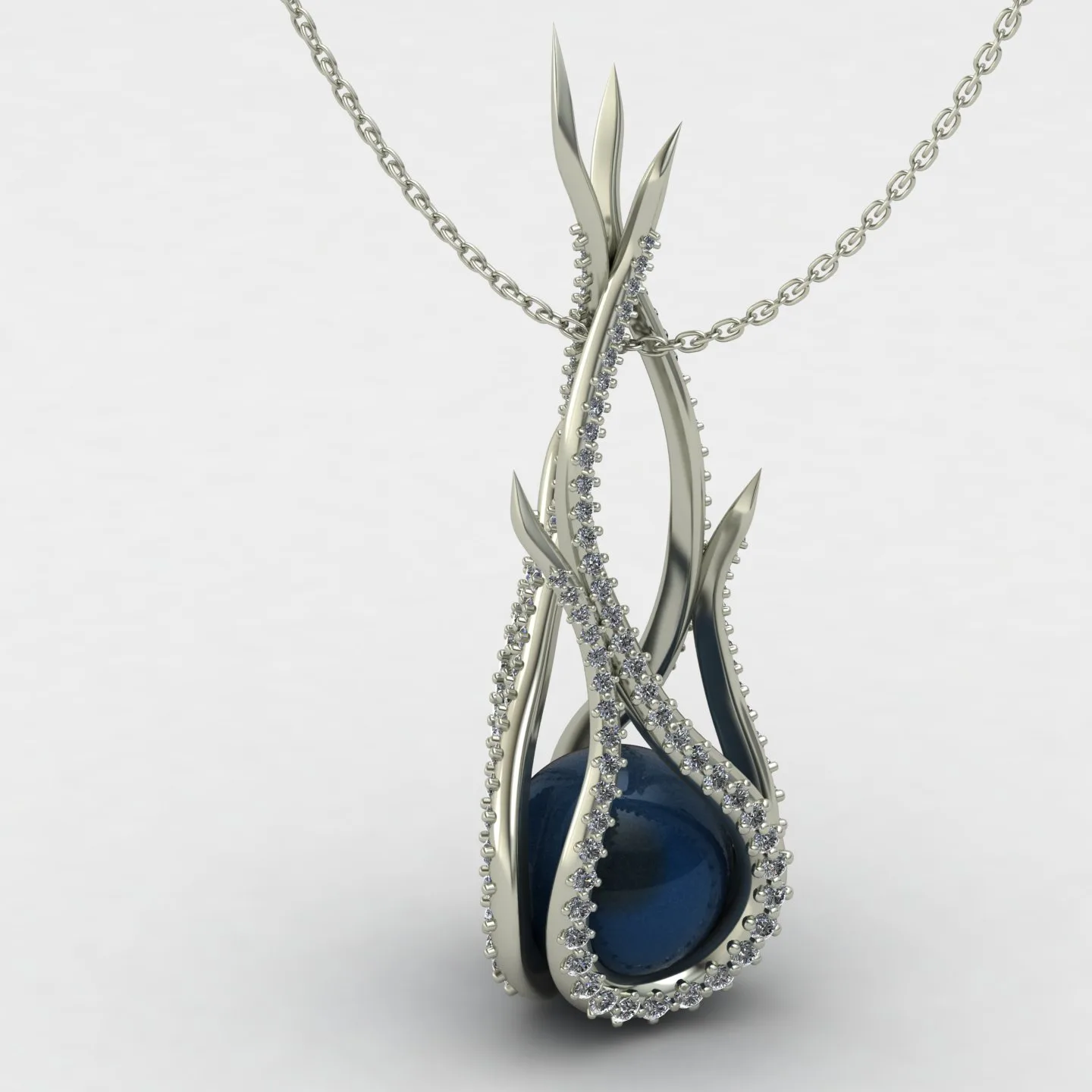 Pearl Teardrop Pendant 3D Model