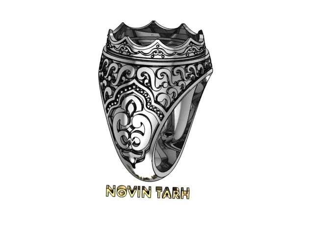 Arabesque Men's Ring Code 02 3D Model — image 2