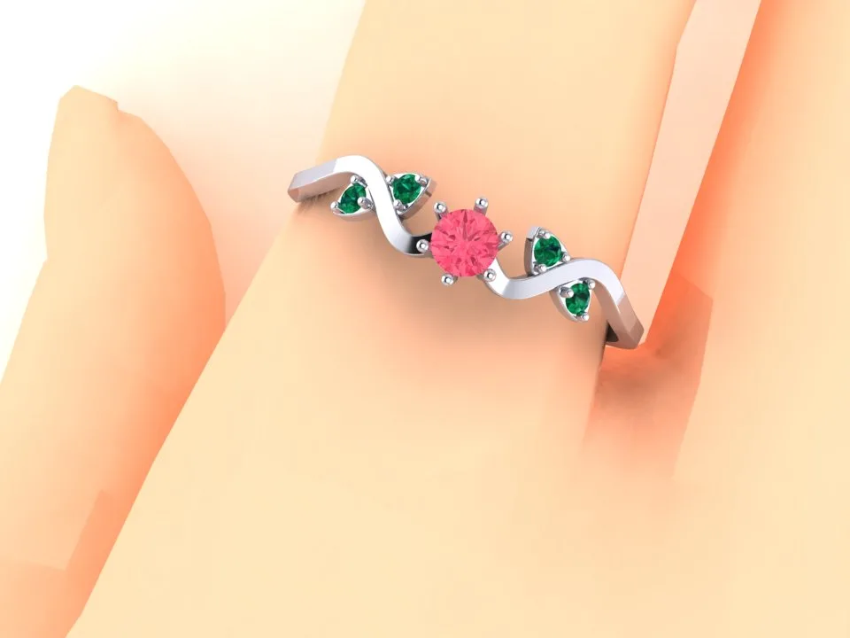 Flower Leaf Ring Code 03 3D Model — image 2