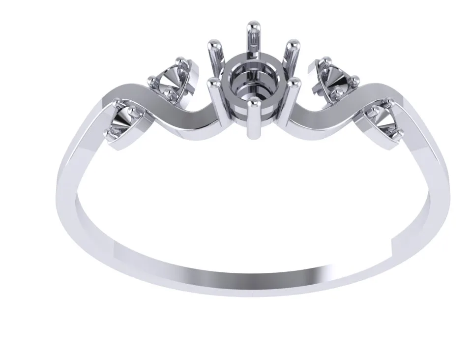 Flower Leaf Ring Code 03 3D Model — image 3