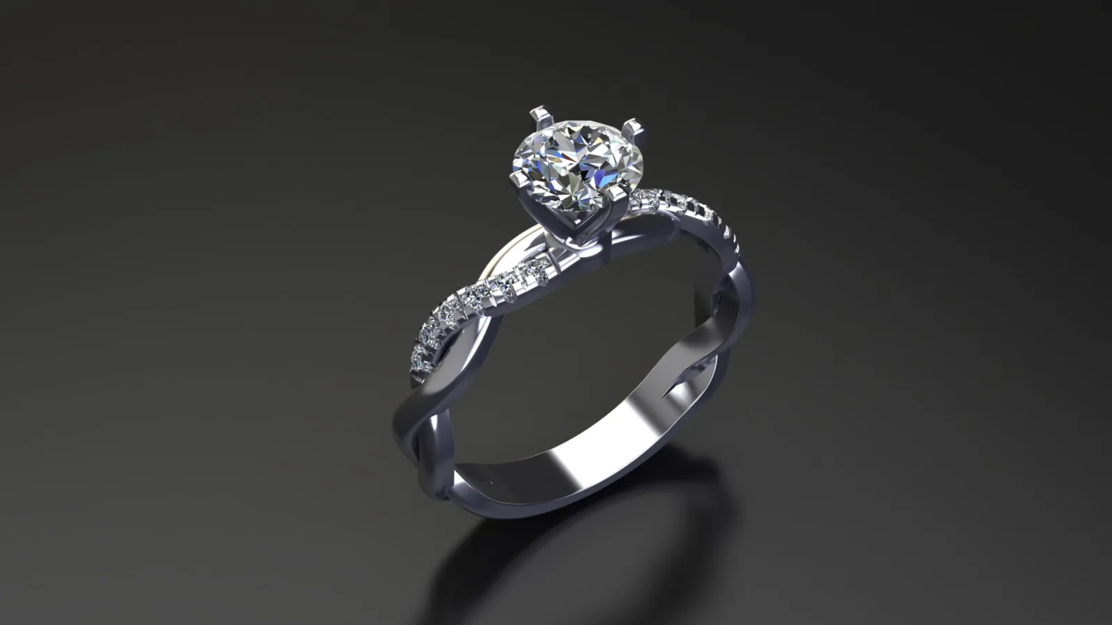 Ring Solitaire Ring Size 55 3D Model