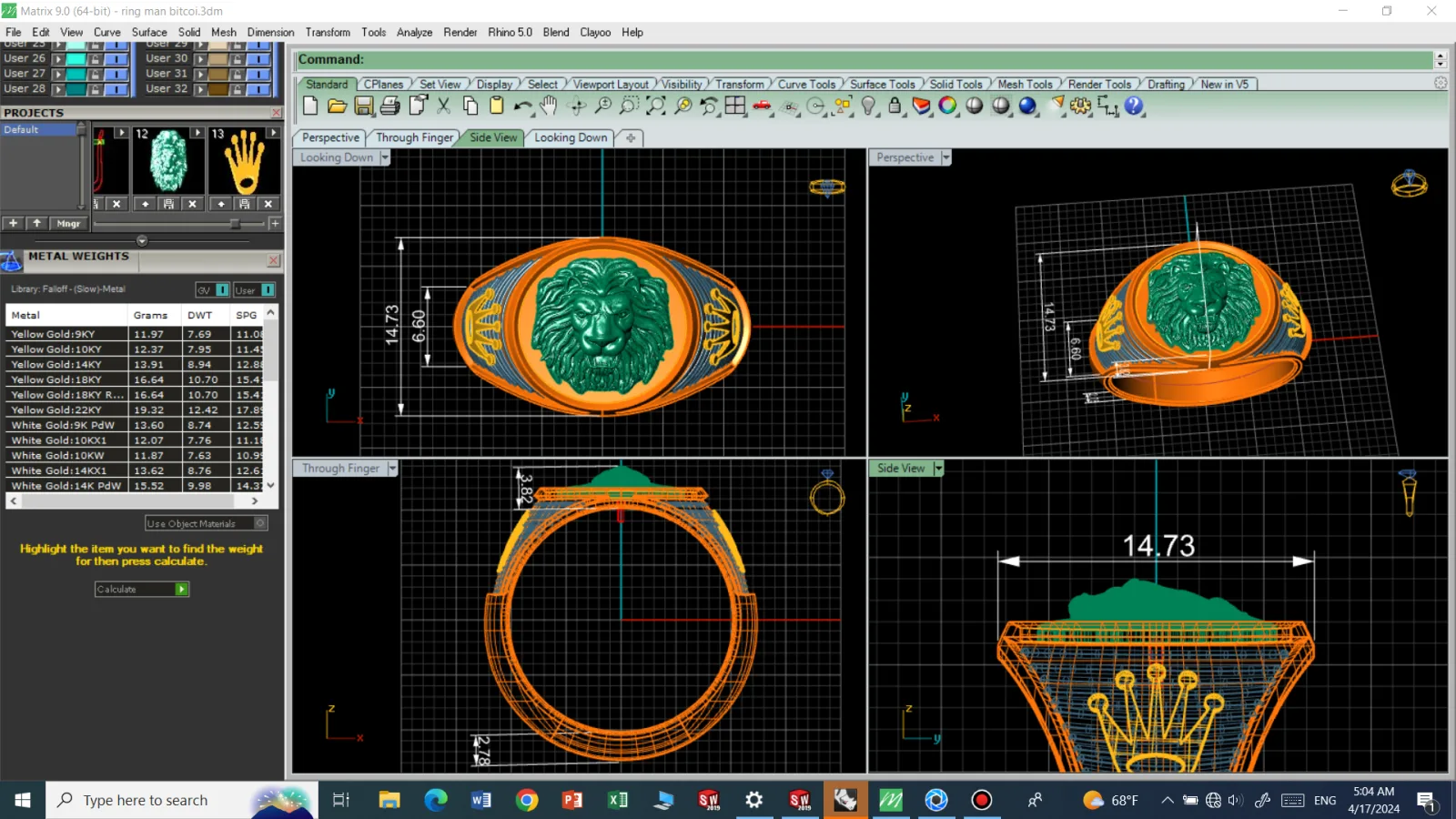 Men's Ring Code 02 3D Model — image 3